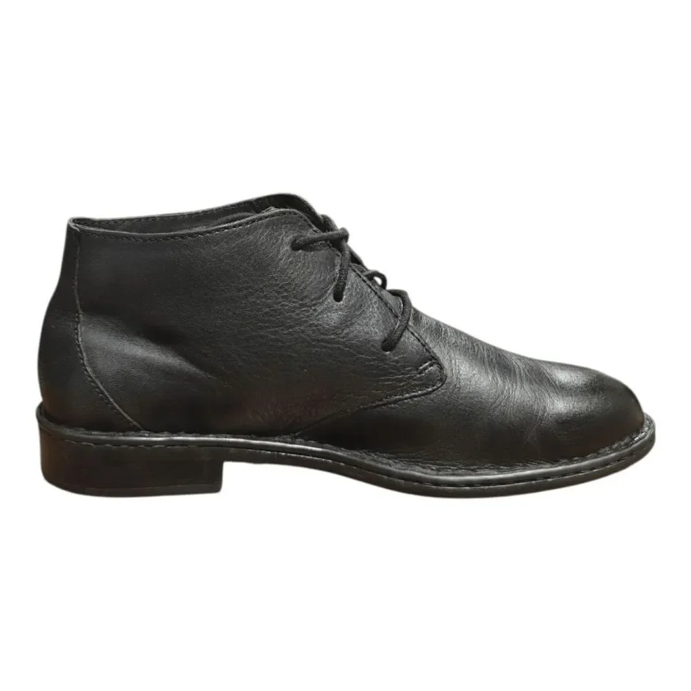 BORN Twain Black Leather Lace-Up Chukka Boot Size 10.5M